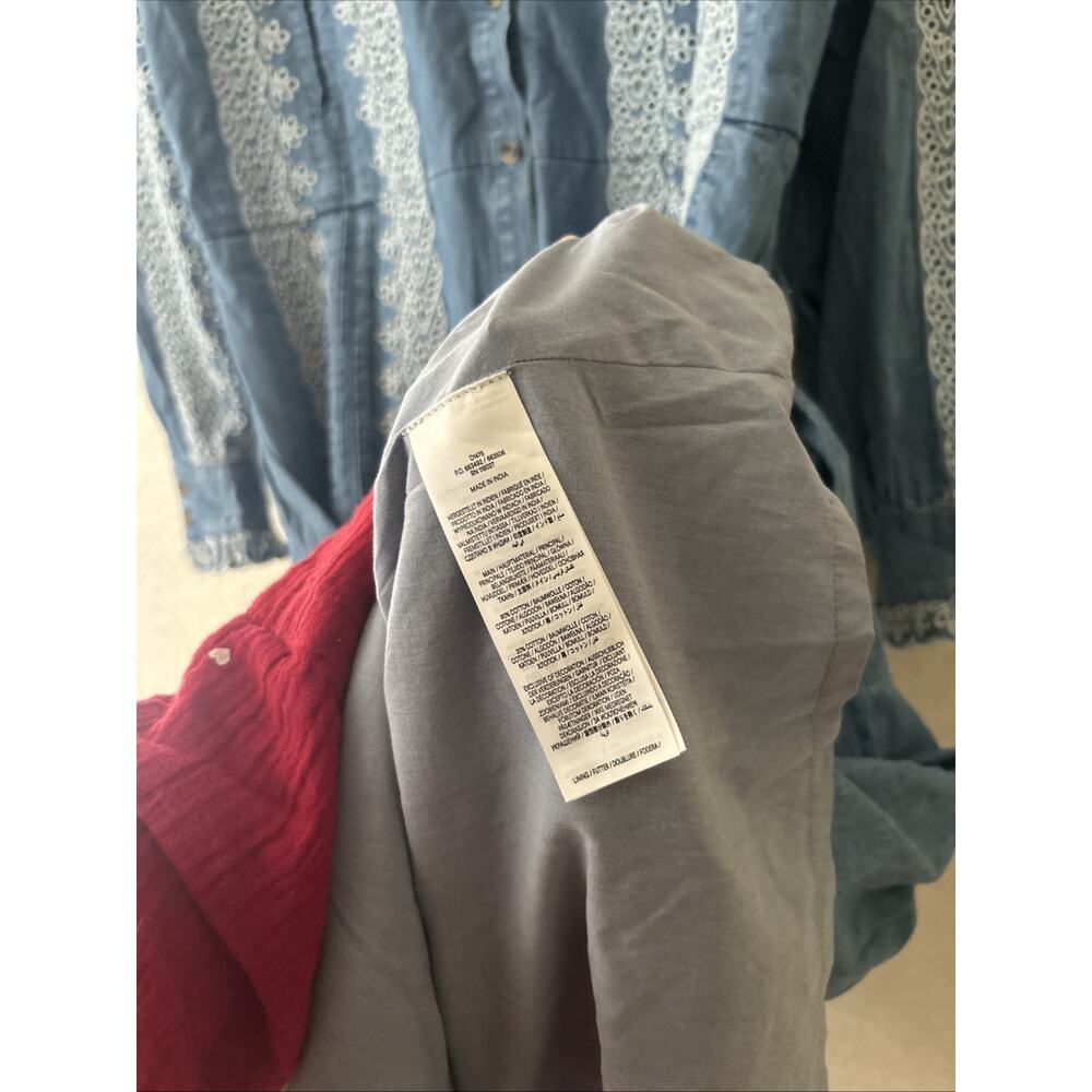 Boden Ruffle Placket Chambray Dress Light Blue Chambray Size 16-18 NWT - Picture 9 of 12